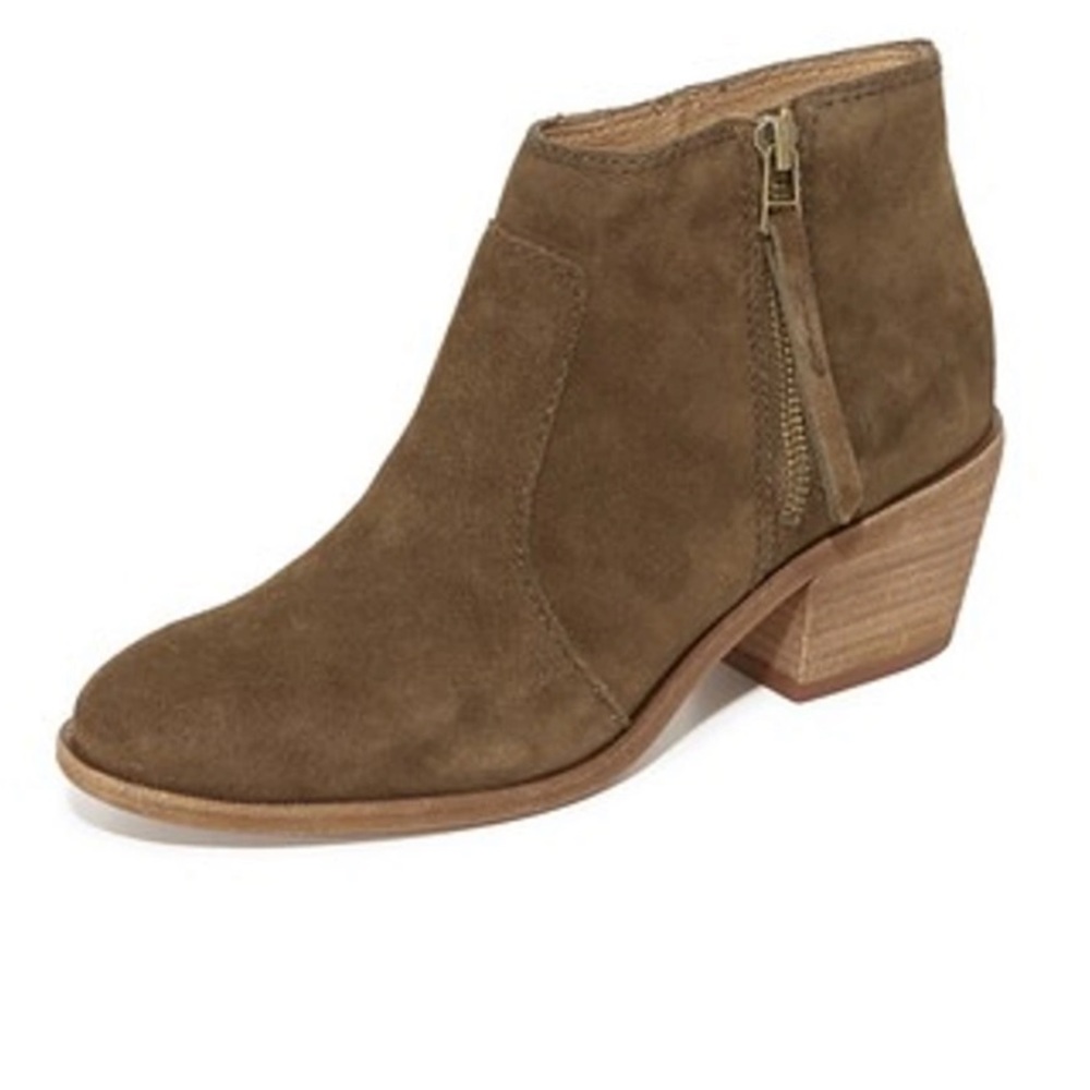 Madewell Janice Suede Bootie in darkest olive - Picture 1 of 8